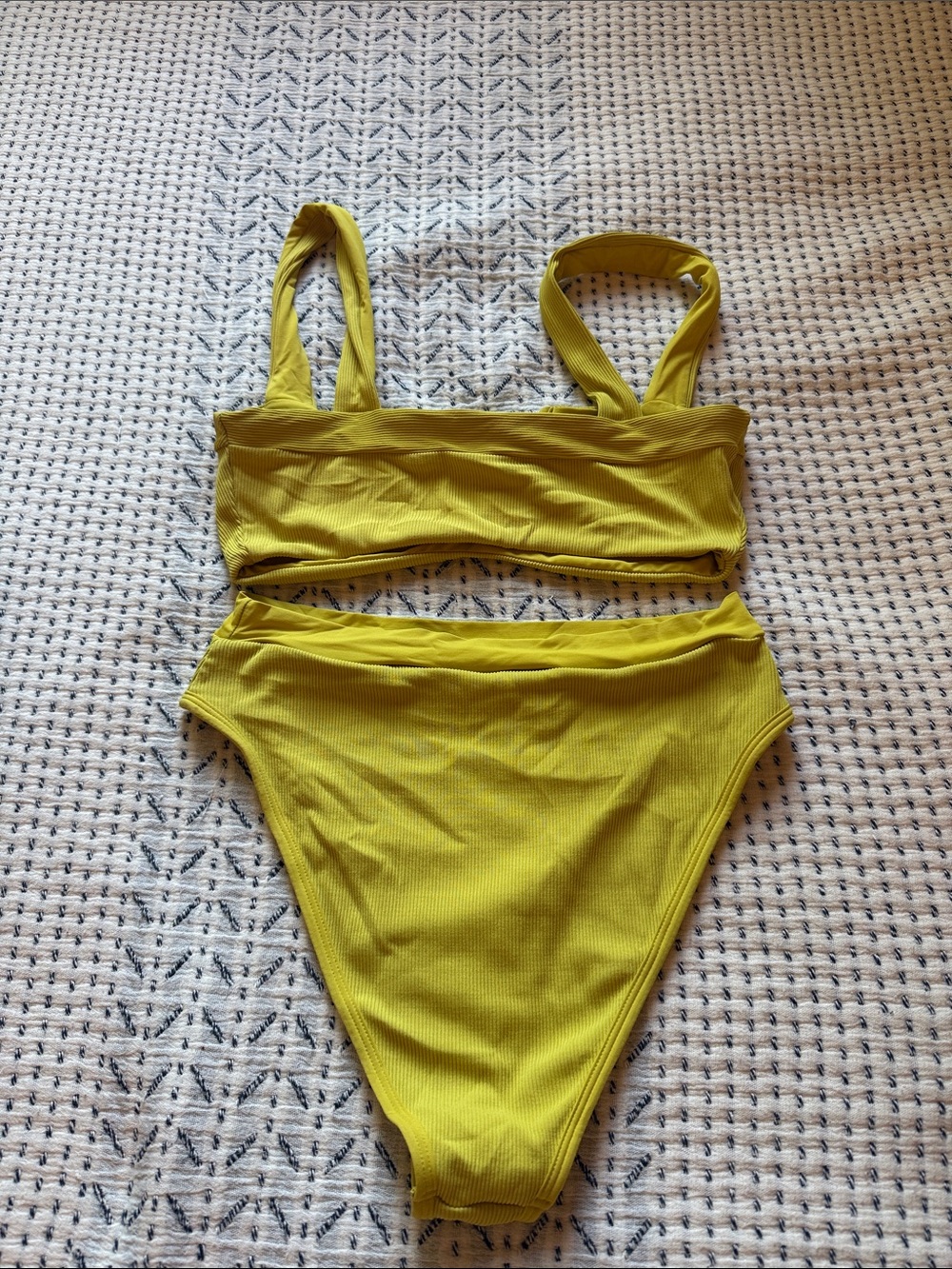 L*space Ribbed Olive-Green Two-Piece Bikini Set - Picture 2 of 2